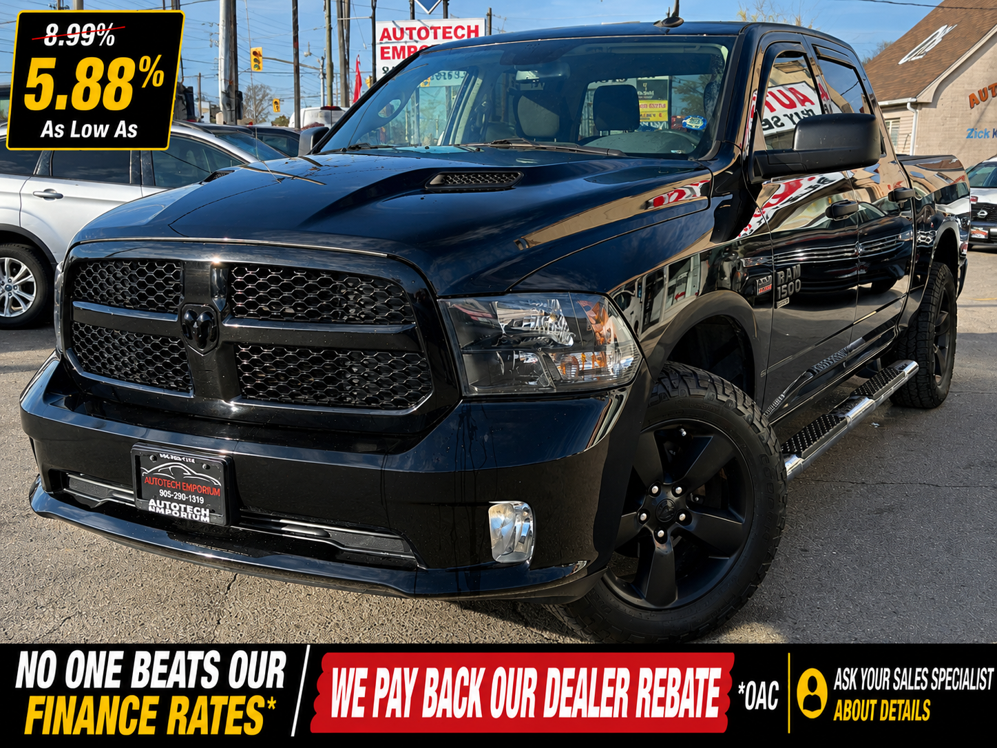 Black 2019 RAM 1500 Pickup Truck Four-Wheel Drive Automatic