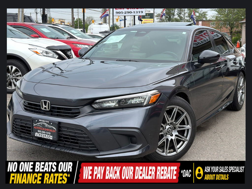 Gray 2022 Honda Civic Sport FWD Sedan Front-Wheel Drive Automatic