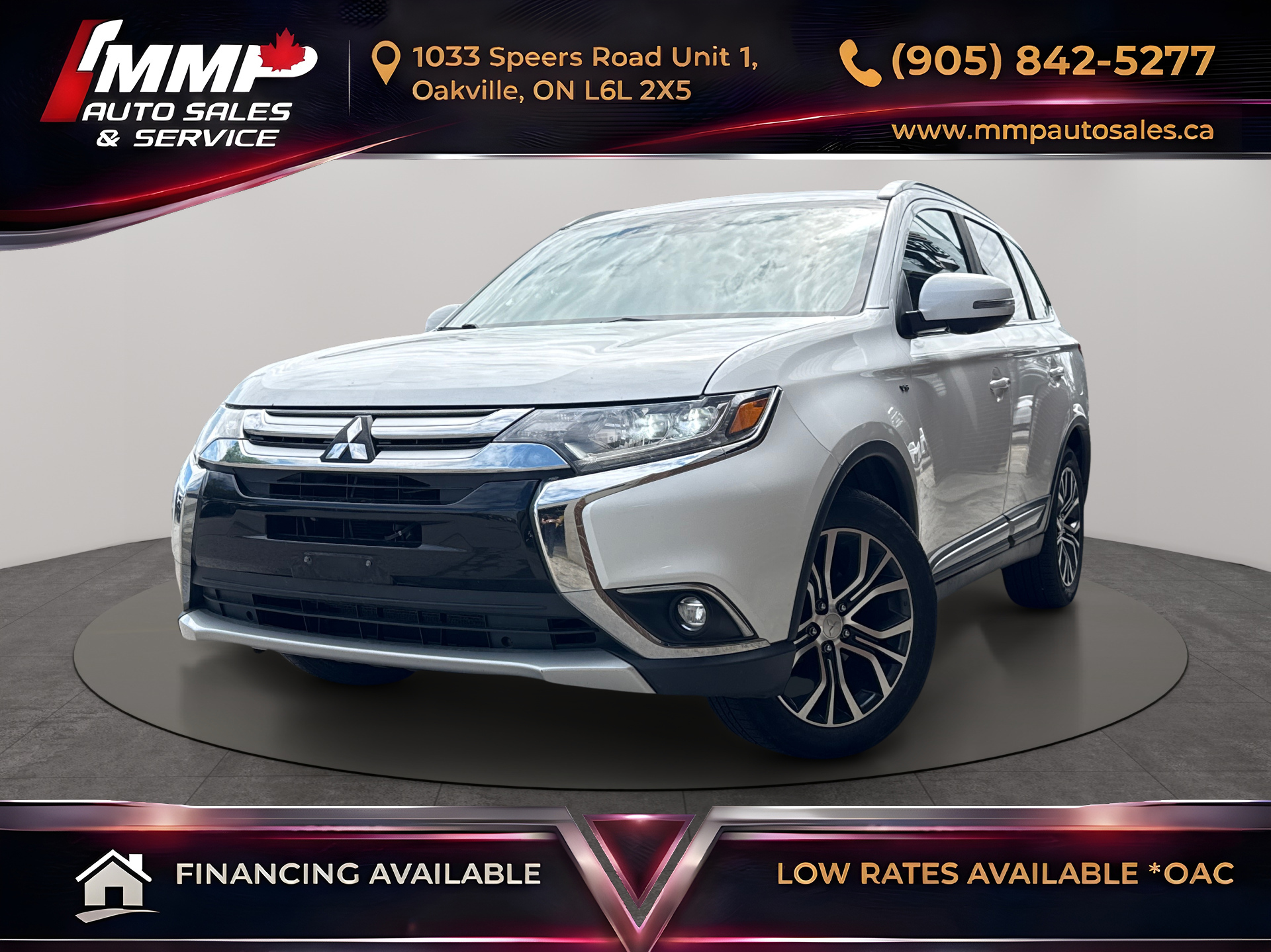 White 2017 Mitsubishi Outlander SUV / Crossover All-Wheel Drive Automatic