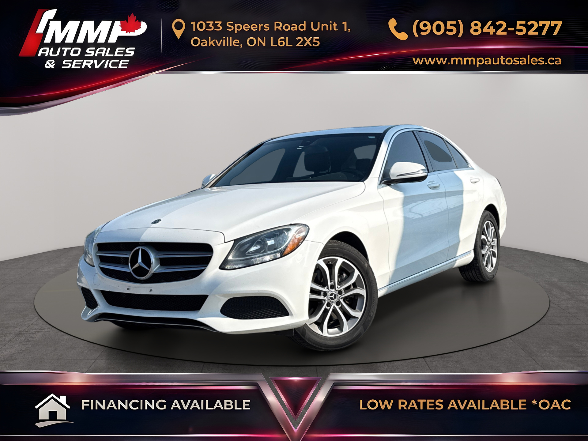 White 2018 Mercedes-Benz C-Class Sedan All-Wheel Drive Automatic