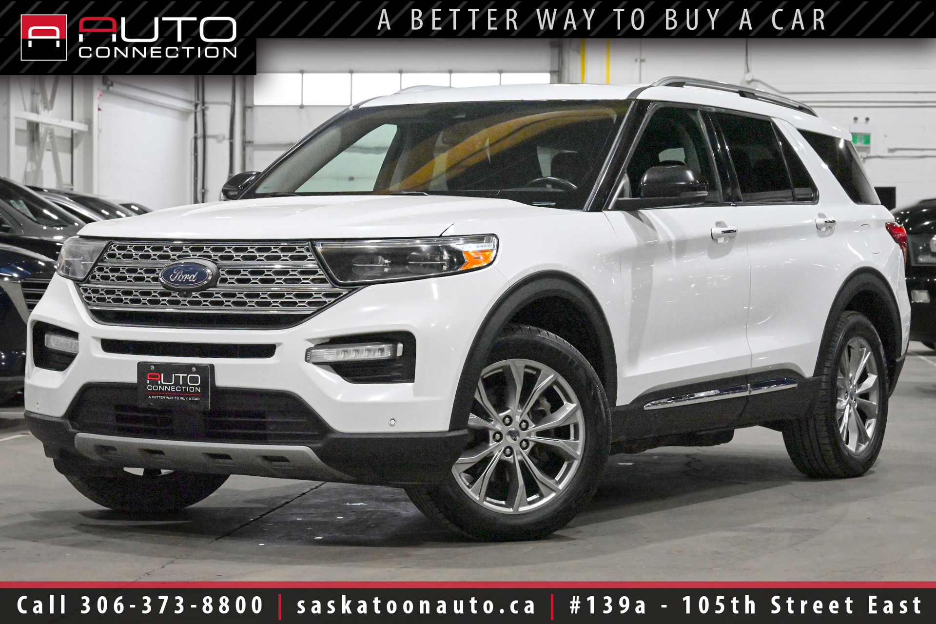 White 2021 Ford Explorer SUV / Crossover All-Wheel Drive 10-Speed Automatic