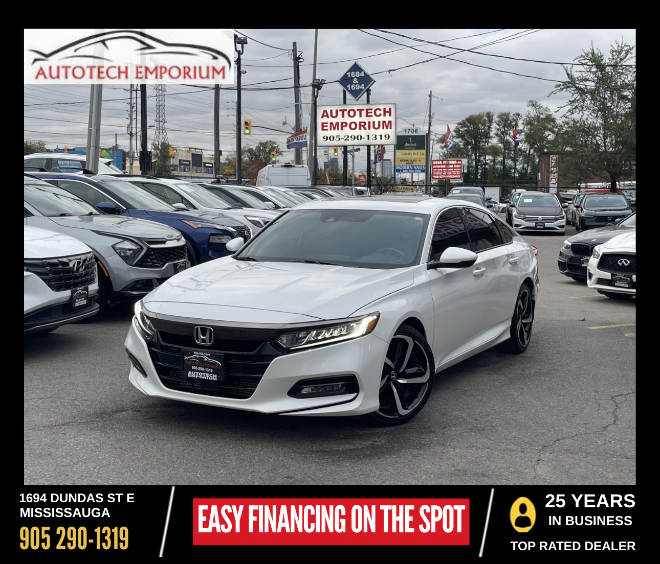 White 2020 Honda Accord Sedan Front-Wheel Drive Automatic